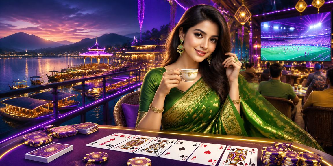Model in saree playing Teen Patti in Rangamati